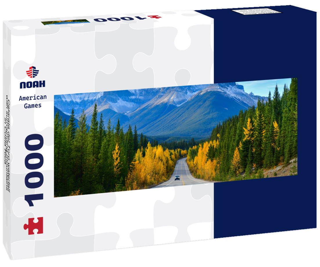 Noah Jigsaw Puzzle Catarata del Toro waterfall with surrounding mountains in Costa Rica Panorama 1000 Pieces