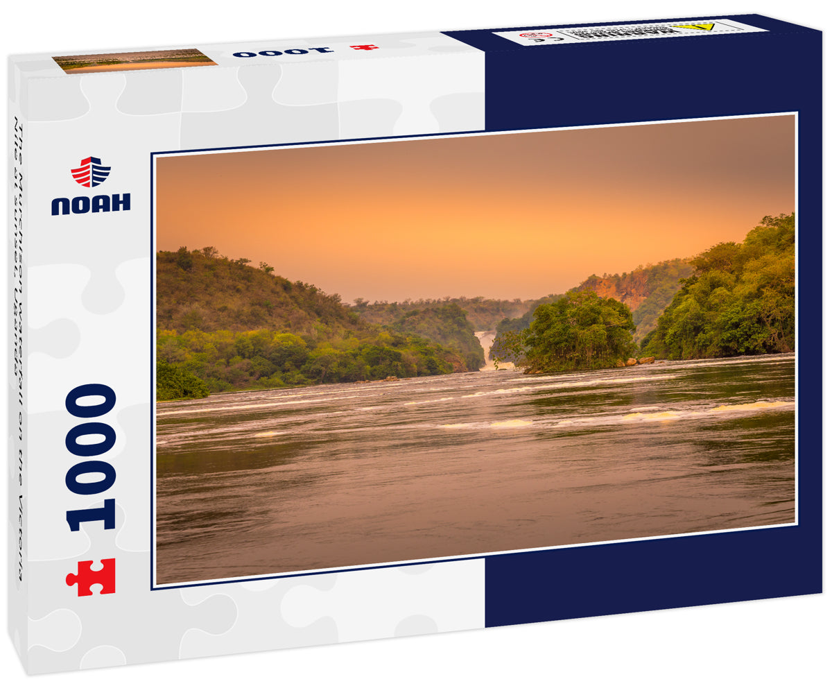 The Murchison waterfall on the Victoria Nile at sunset, Uganda