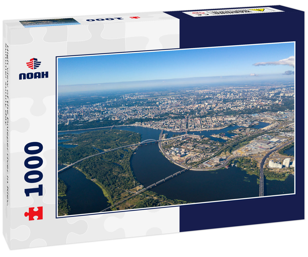 High view of the Dnieper river in Kiev. Summer sunny day