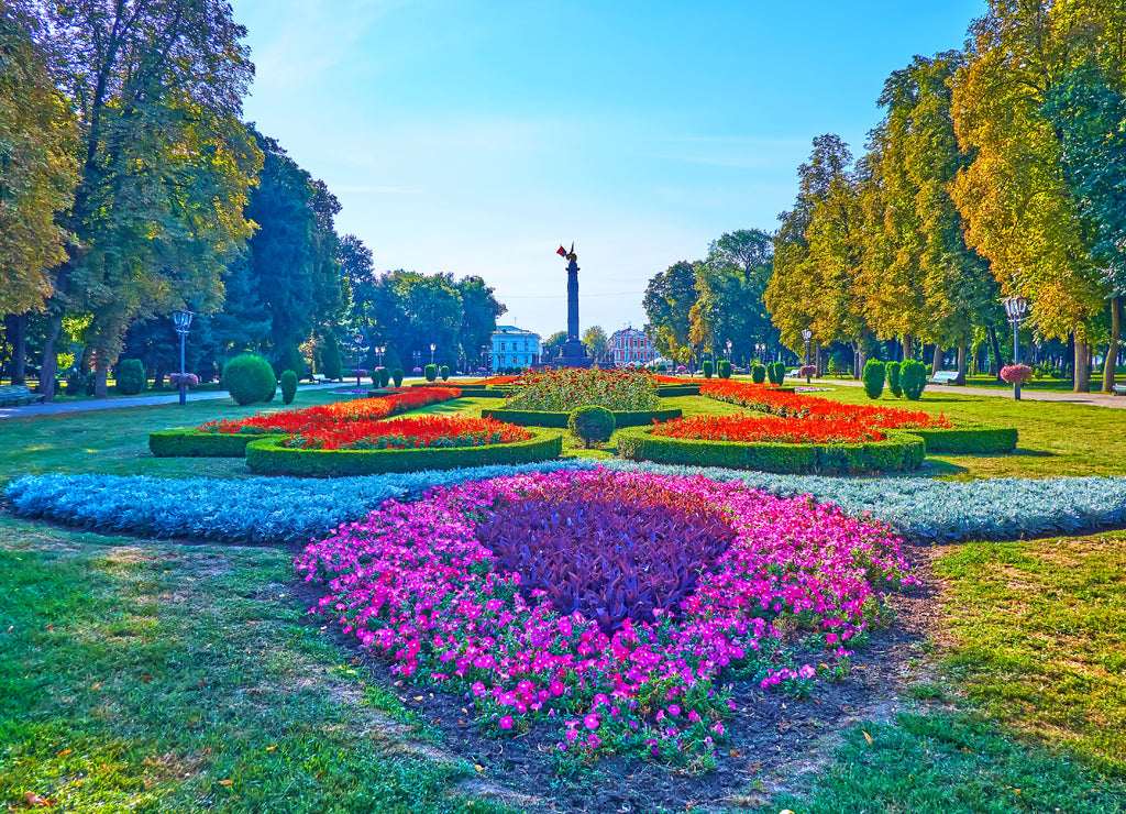 The flower beds in Hull Park, Poltava, Ukraine
