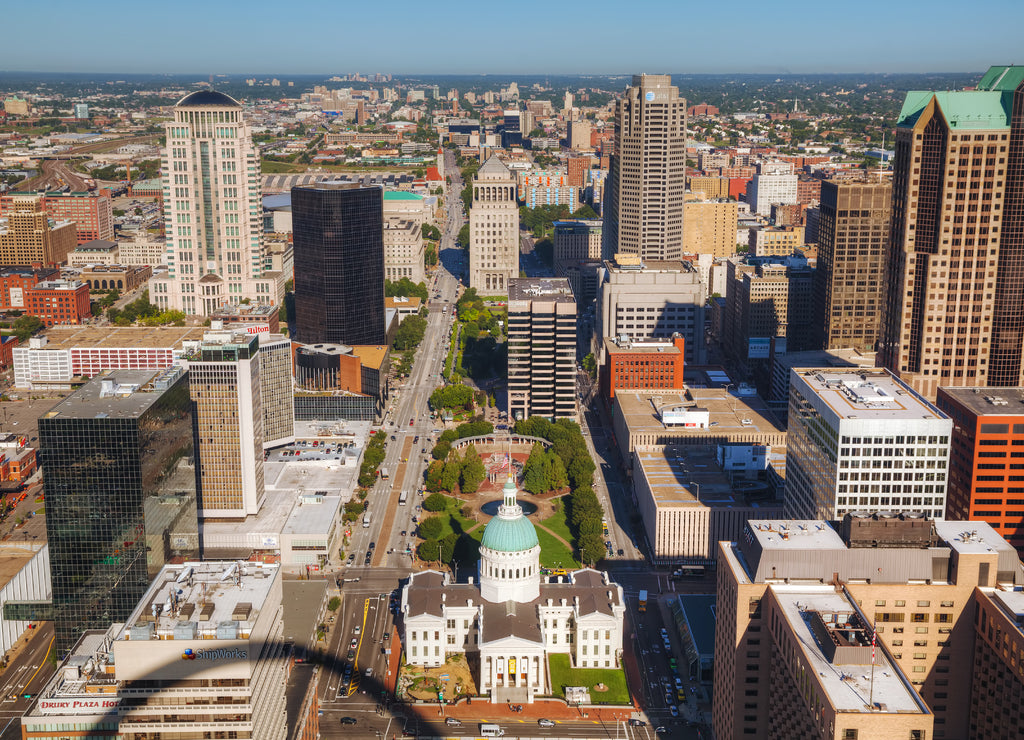 Downtown St Louis, MO with the Old Courthouse