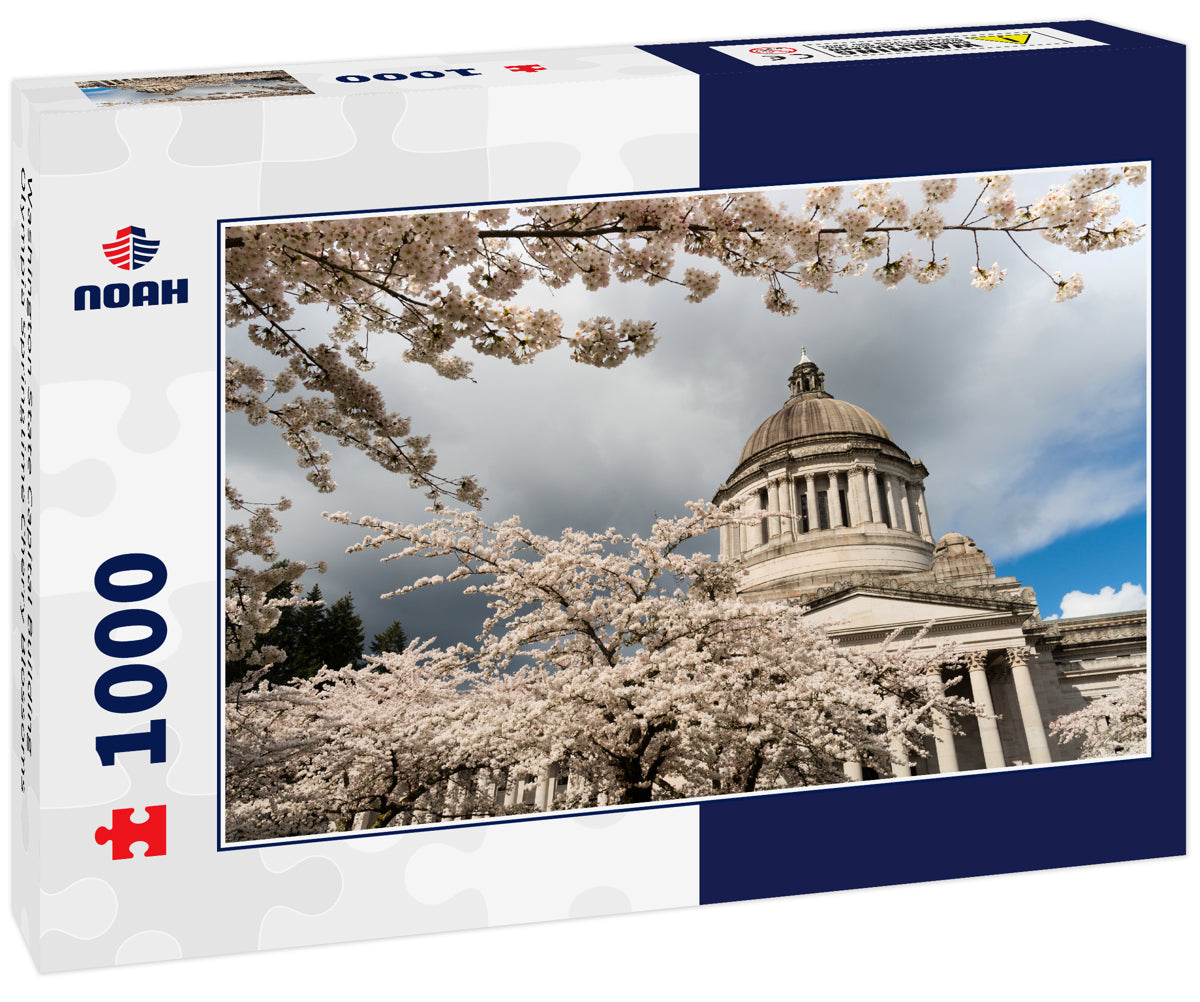 Washington State Capital Building Olympia Springtime Cherry Blossoms