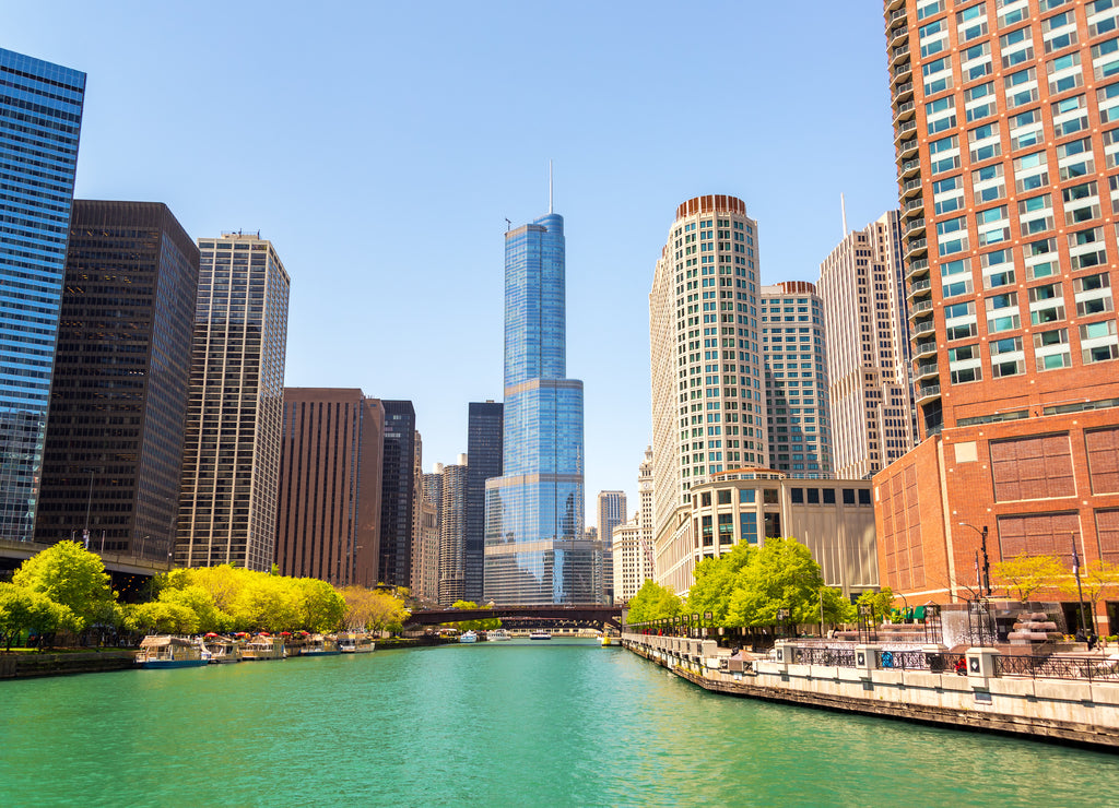 Chicago River and Skyscrapers