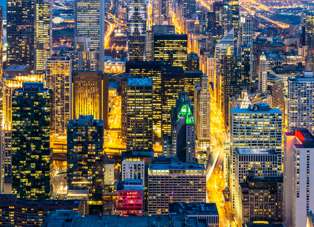 Aerial view of Chicago Skylines South