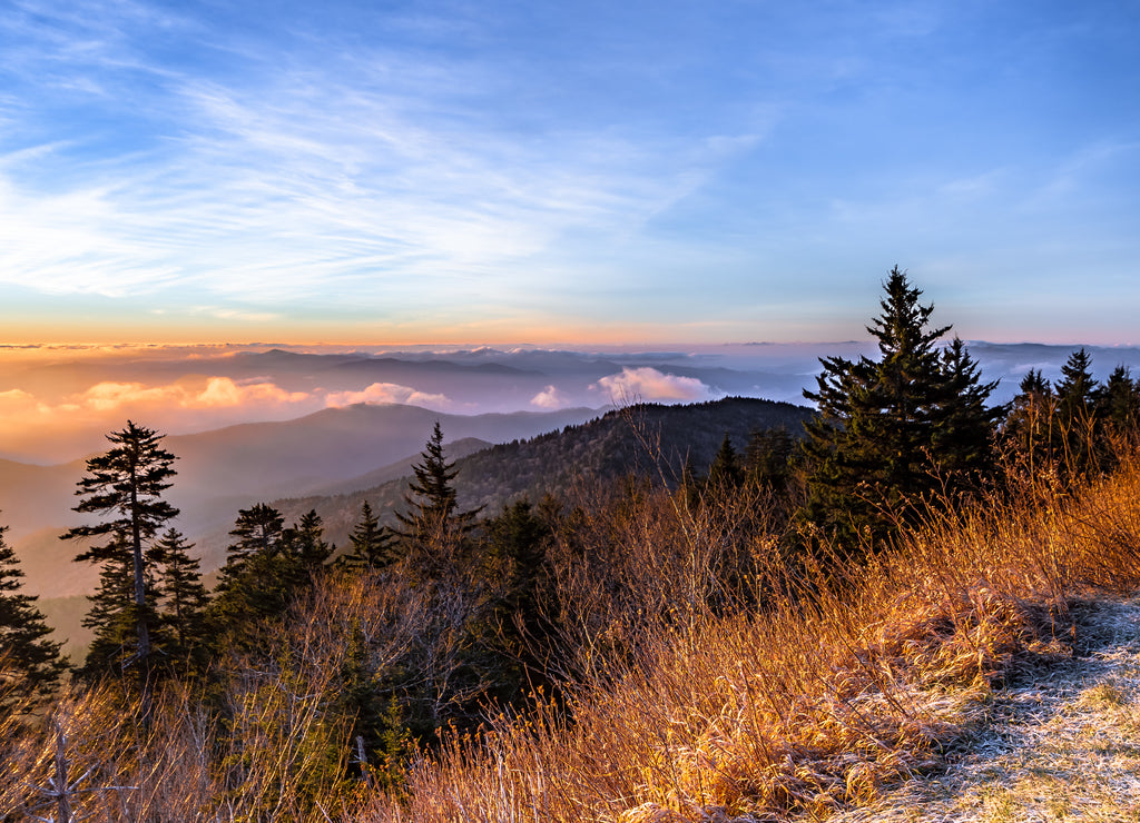 Sunrise view form Clingmans dome ,Great Smoky Mountains National Park, North Carolina USA