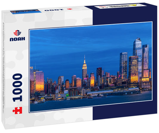 Panoramic view to West Side of Manhattan Skyline from Hamilton Park, Weehawken, across Hudson River