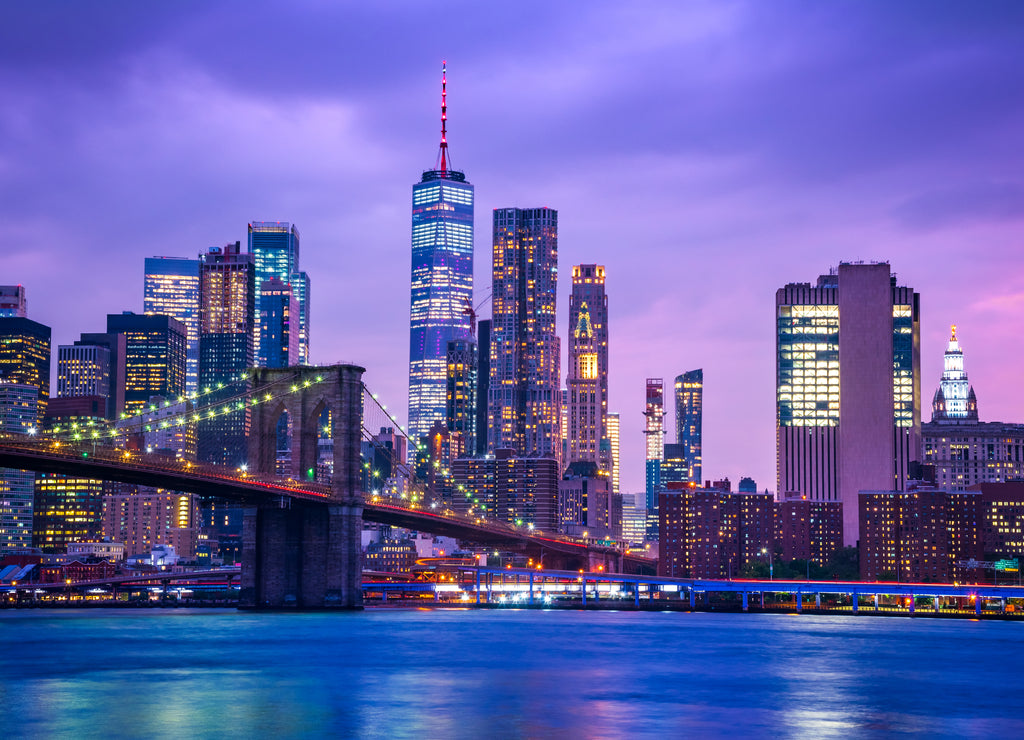 New York, United States - Brooklyn Bridge and Manhattan