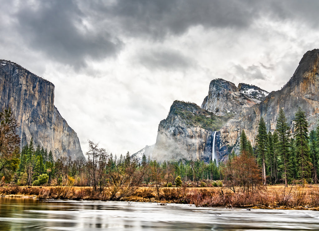 The Merced river in Yosemite Valley, California