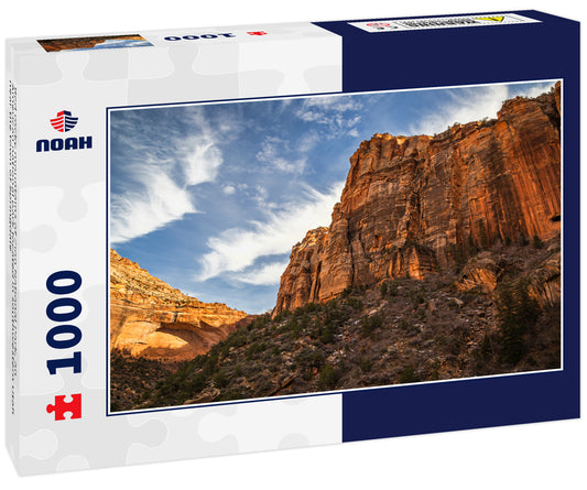 Red rocky mountains of Zion National Park, an American national park located in southwestern Utah near the town of Springdale