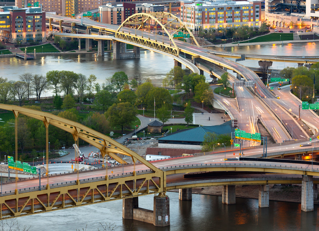 Bridges over the Monongahela River and Allegheny River, Pittsburgh, Pennsylvania, USA