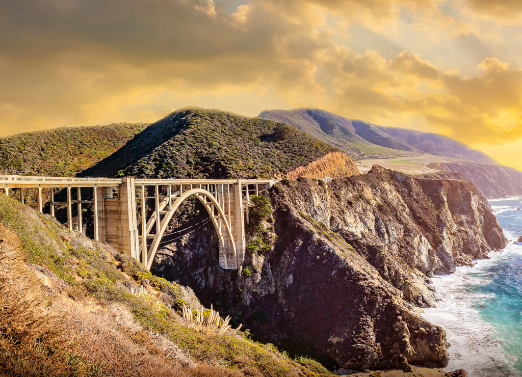 Bixby Creek bridge at the Pacific highway, California, USA