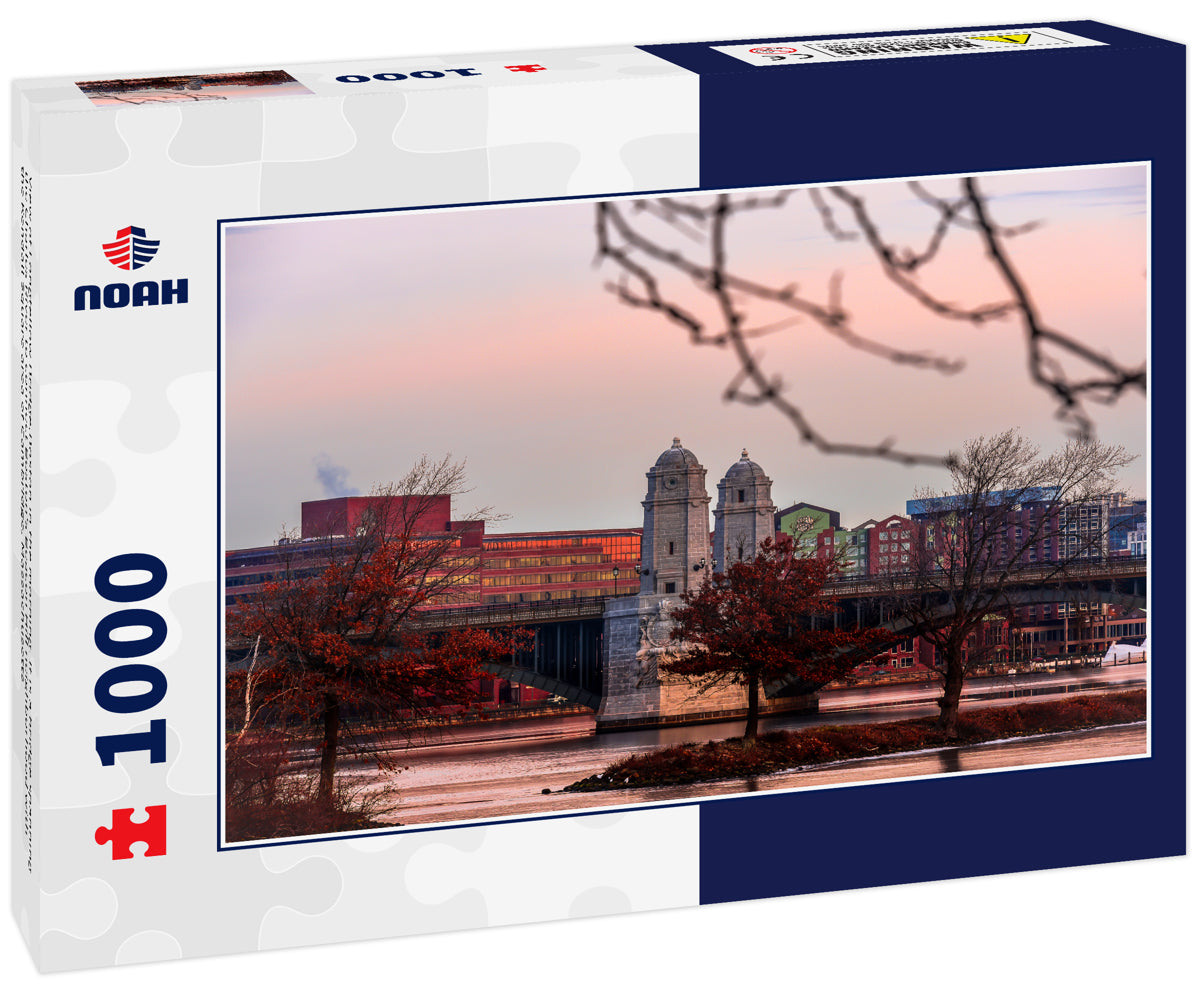 View of Longfellow Bridge,Boston in the morning. It is a bridge spanning the Charles River to connect Boston's Beacon Hill neighborhood with the Kendall Square area of Cambridge, Massachusetts