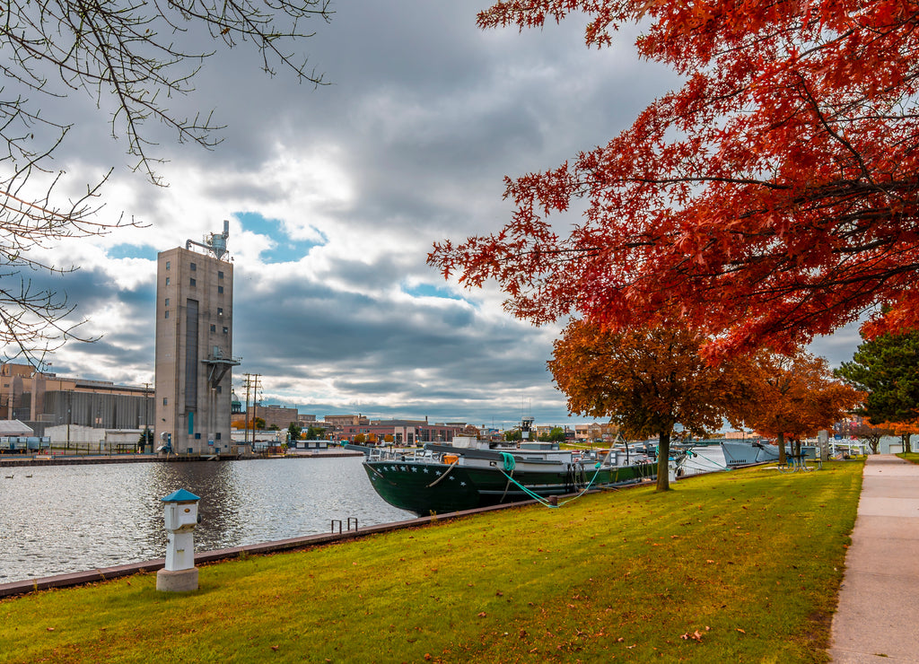 Manitowoc Town harbour view in Wisconsin of USA