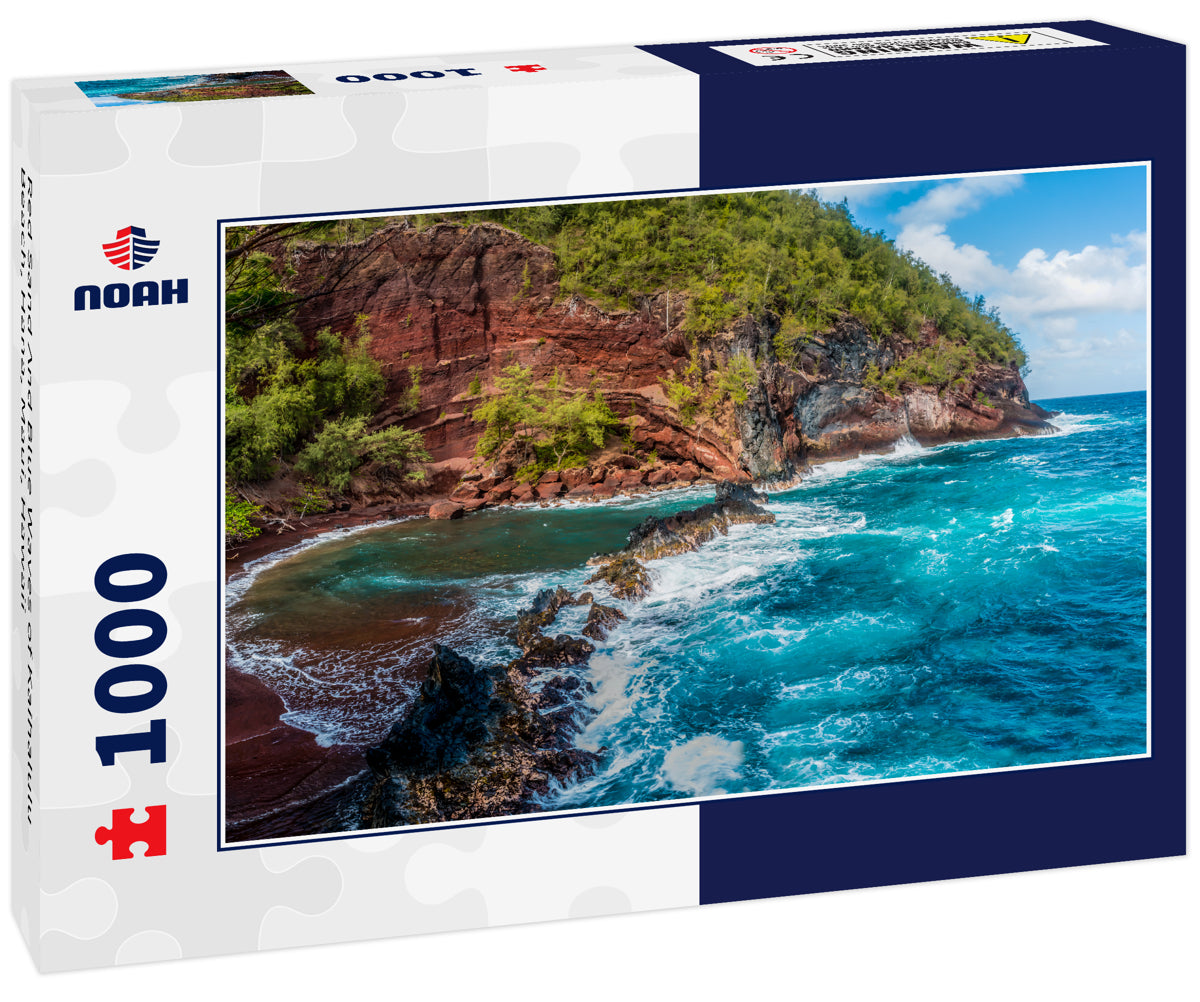 Red Sand And Blue Waves of Kaihalulu Beach, Hana, Maui, Hawaii