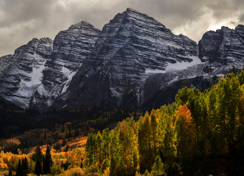 Breathtaking view of the Maroon Bells. Colorado in the fall