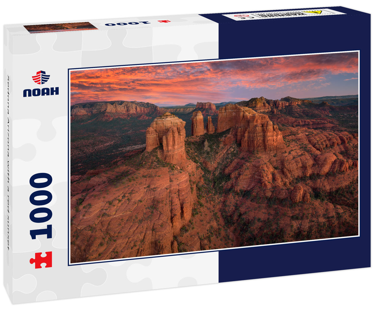 Sedona Arizona with a red sunset