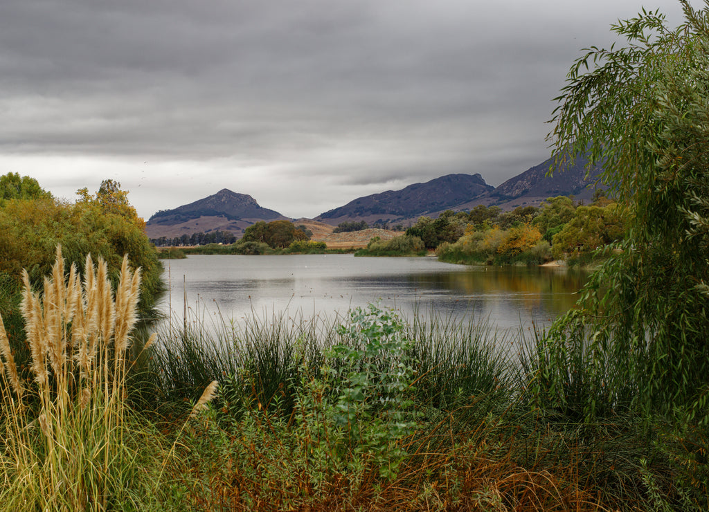 Laguna Lake Park on a cloudy day in San Luis Obispo, California, USA