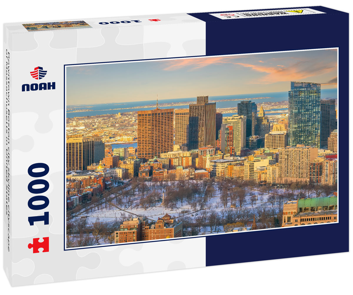 Downtown Boston city skyline cityscape of Massachusetts in United States