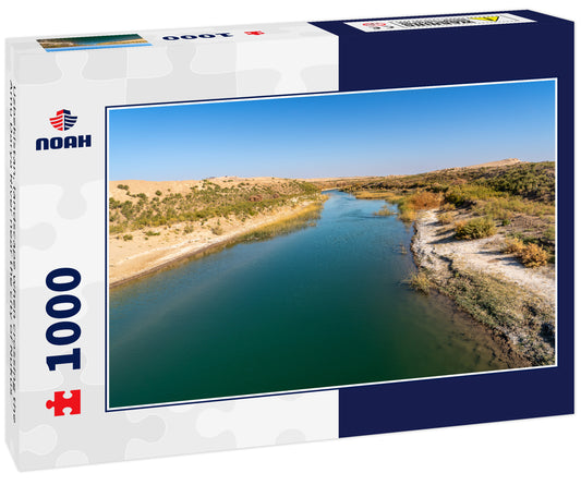 Uzbekistan, landscape when crossing the Amu Darya River near the city of Nukus