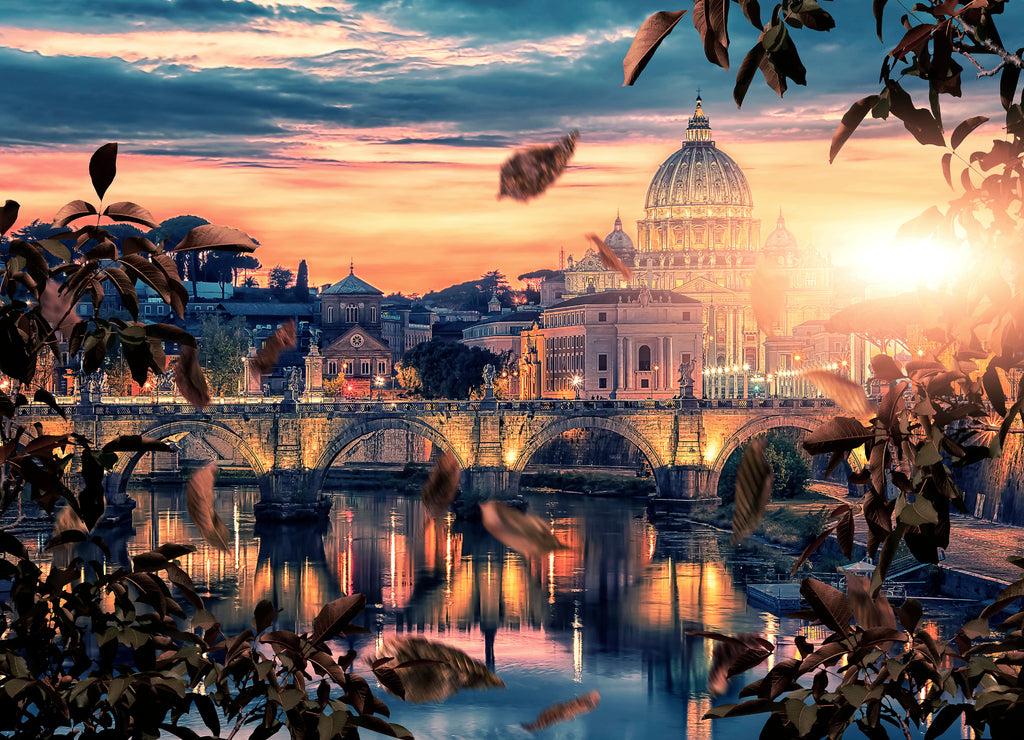 The city of Rome at sunset