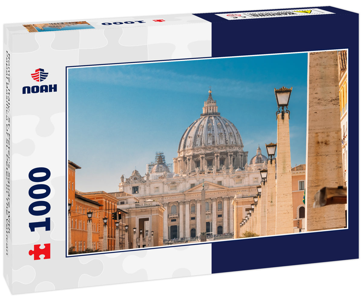 Rome, Italy. St. Peter's Square With Papal Basilica Of St. Peter In The Vatican