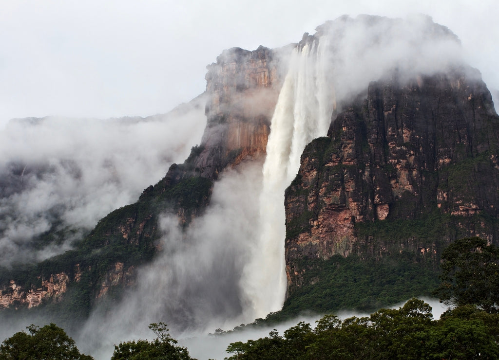 Salto Angel (Angel Falls) after a rainy night, Canaima, Venezuela