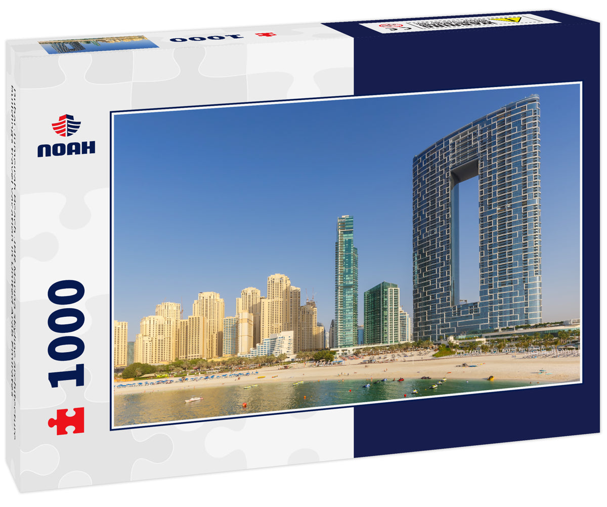 Dubai Jumeirah Beach JBR Marina skyline architecture buildings travel vacation in United Arab Emirates