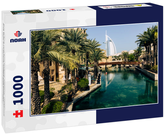 Burj Al Arab view from Madinat Jumeirah. Traditional Arab Style Architecture. United Arab Emirates