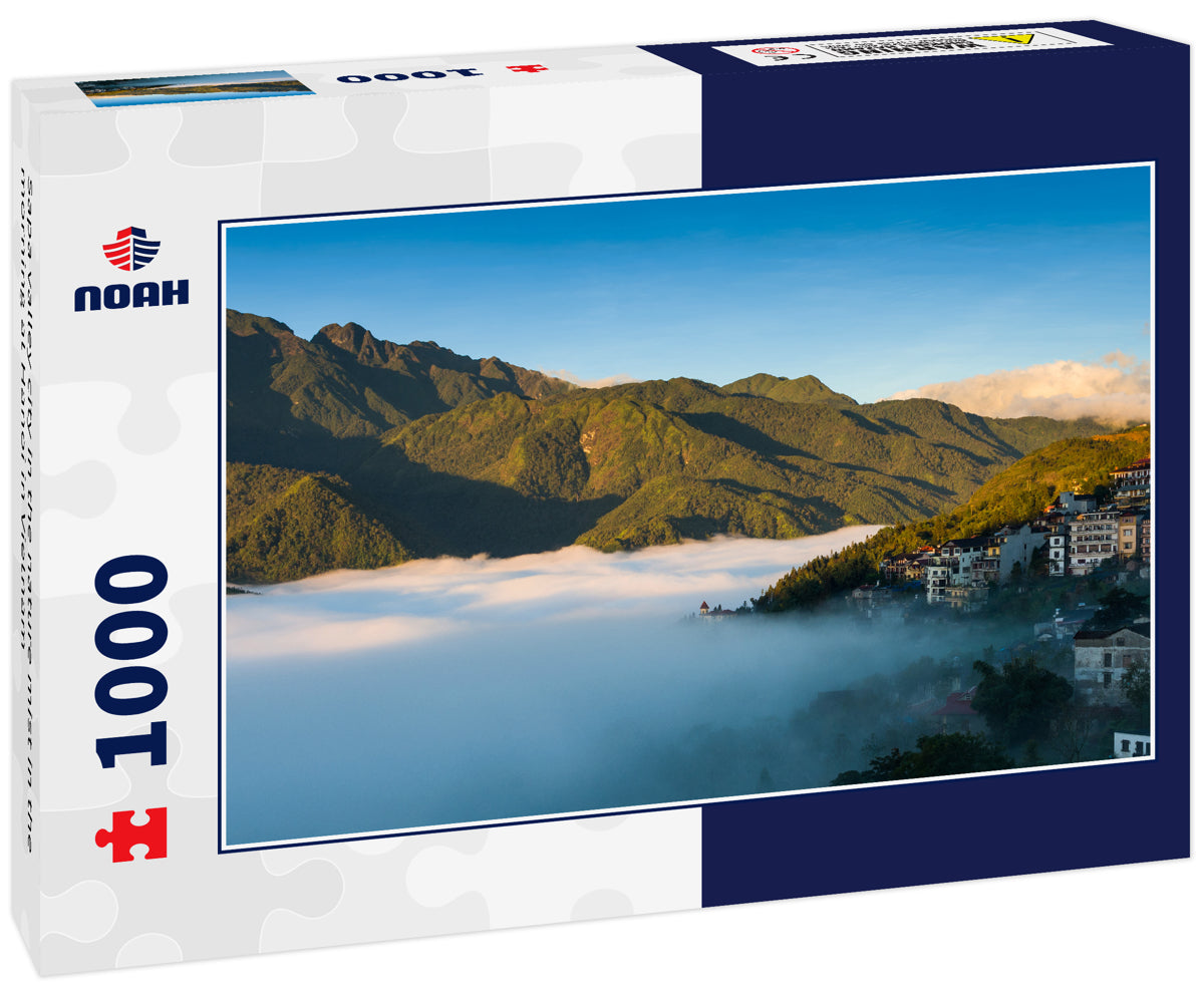 Sapa valley city in the nature mist in the morning at Hanoi in Vietnam