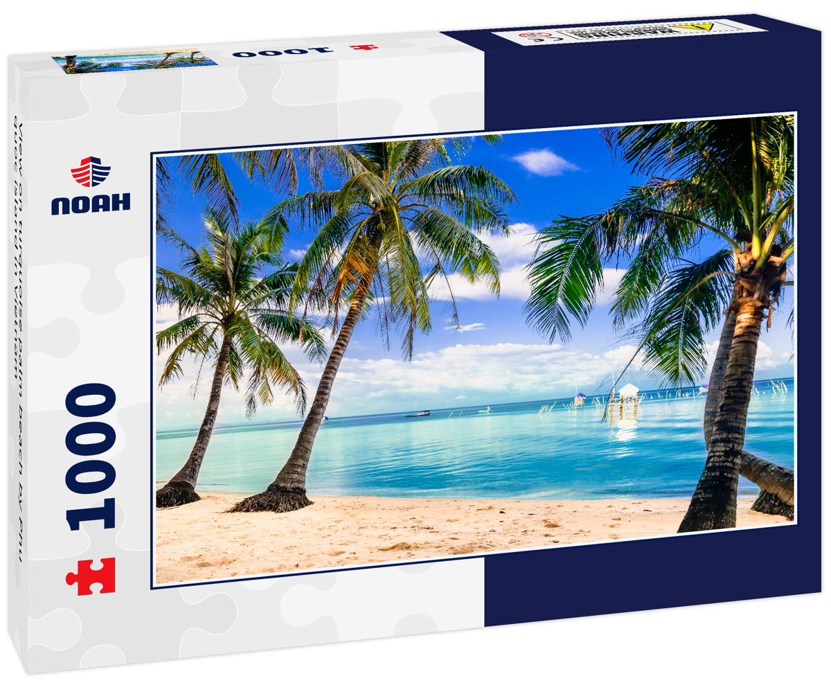 View on turquoise palm beach by Phu quoc island in Vietnam