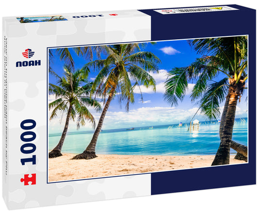 View on turquoise palm beach by Phu quoc island in Vietnam