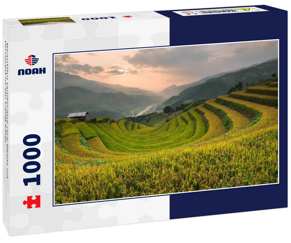 Beautiful landscape rice fields on terraced of Mu Cang Chai