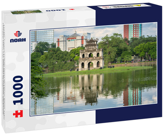 Turtle Tower (Thap Rua) in Hoan Kiem lake (Sword lake, Ho Guom) in Hanoi, Vietnam