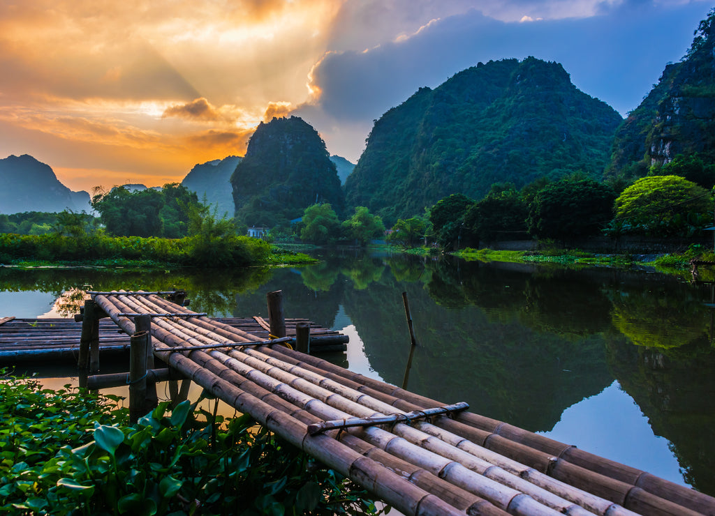 Trang An, a scenic area near Ninh Binh, Vietnam