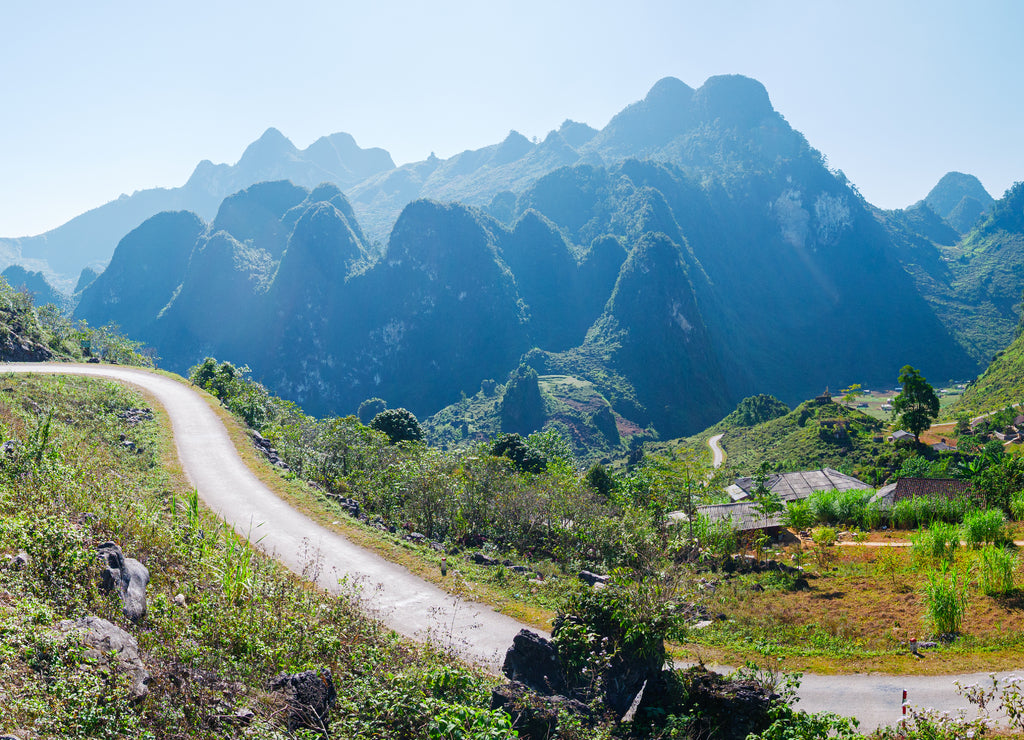 Ha Giang karst geopark mountain landscape in North Vietnam