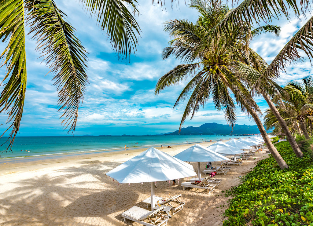 Beautiful Scenery of Nha Trang, a Tropical Coastal Vacation Paradise in Vietnam, Southeast Asia