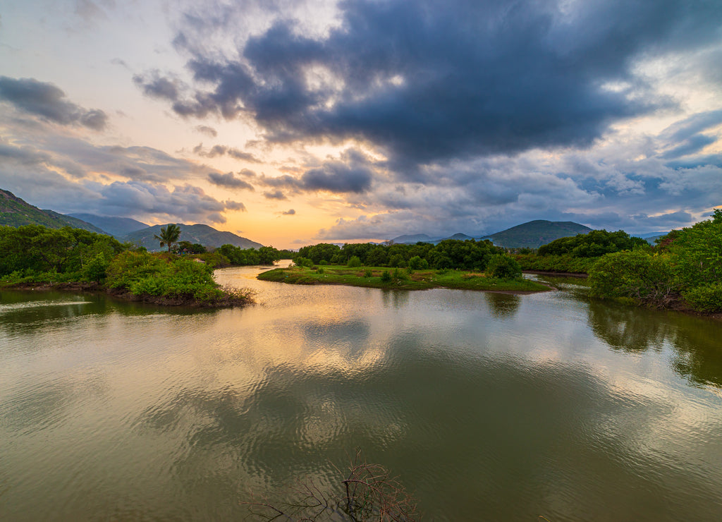 Unique sunset sky in Vietnam beautiful Phu Yen province Cam Lap