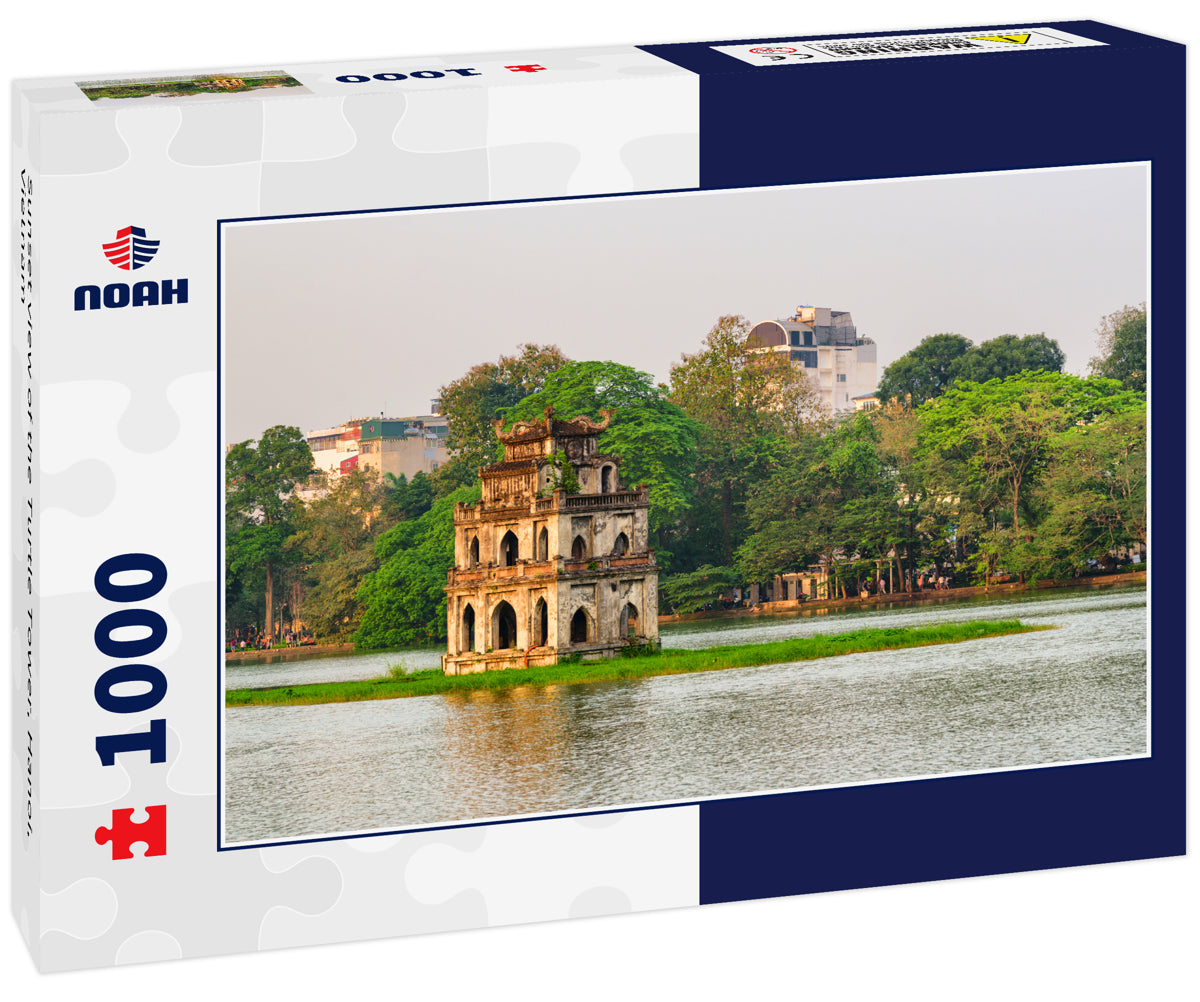 Sunset view of the Turtle Tower, Hanoi, Vietnam