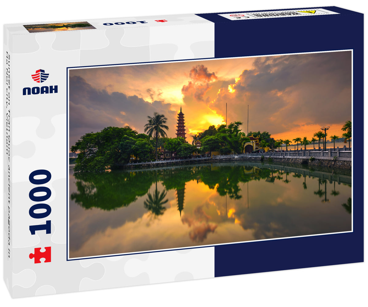 Sunset on Tran Quoc ancient pagoda in Ha Noi city, Vietnam