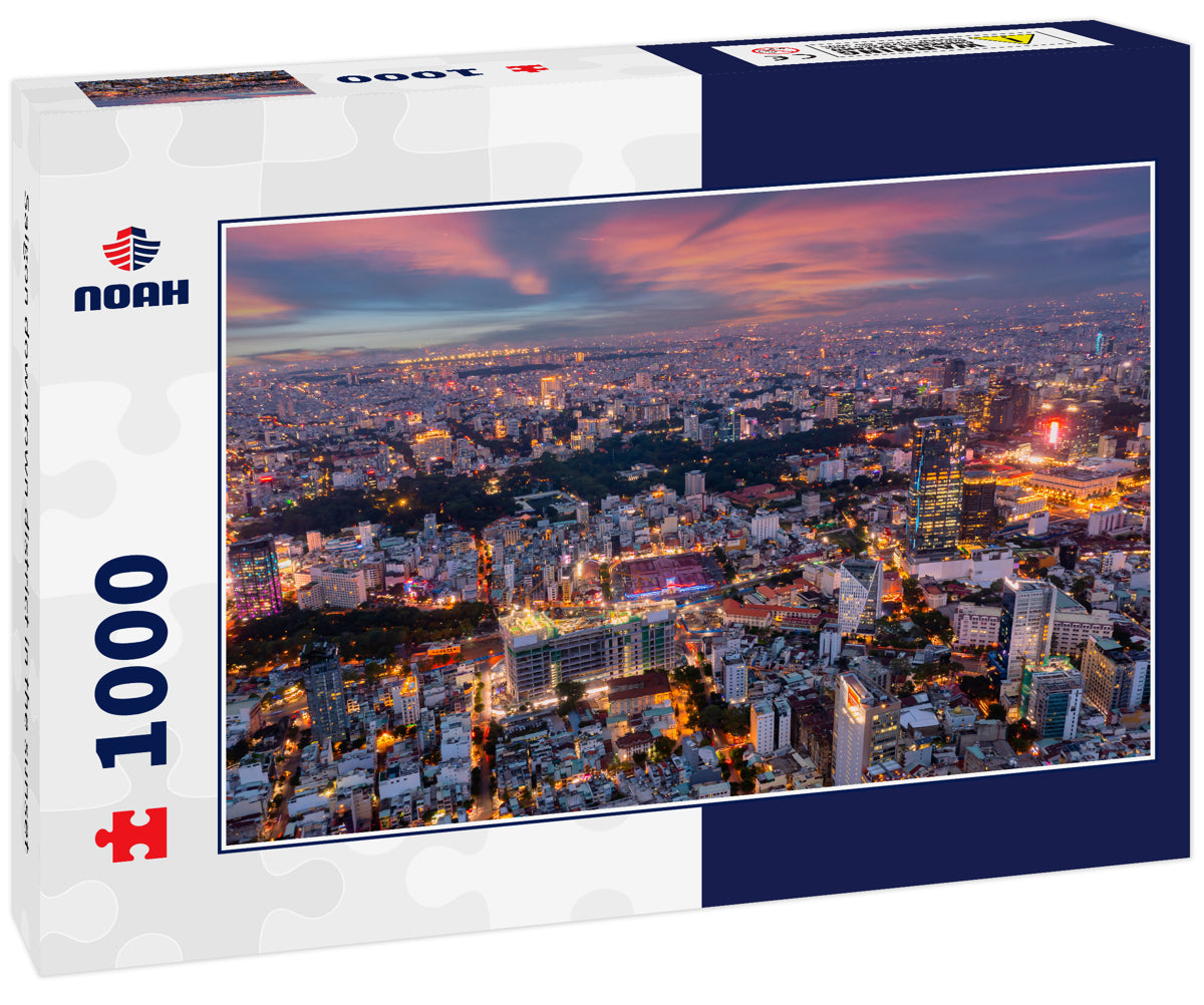 Saigon downtown district in the sunset