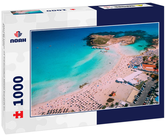Aerial view of beautiful Nissi beach in Ayia Napa