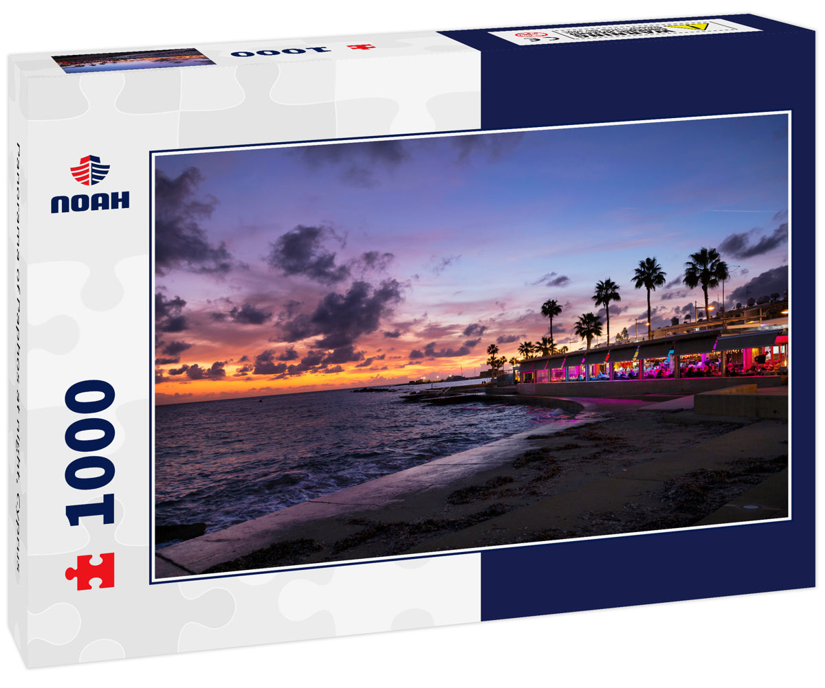 Panorama of Paphos at night, Cyprus