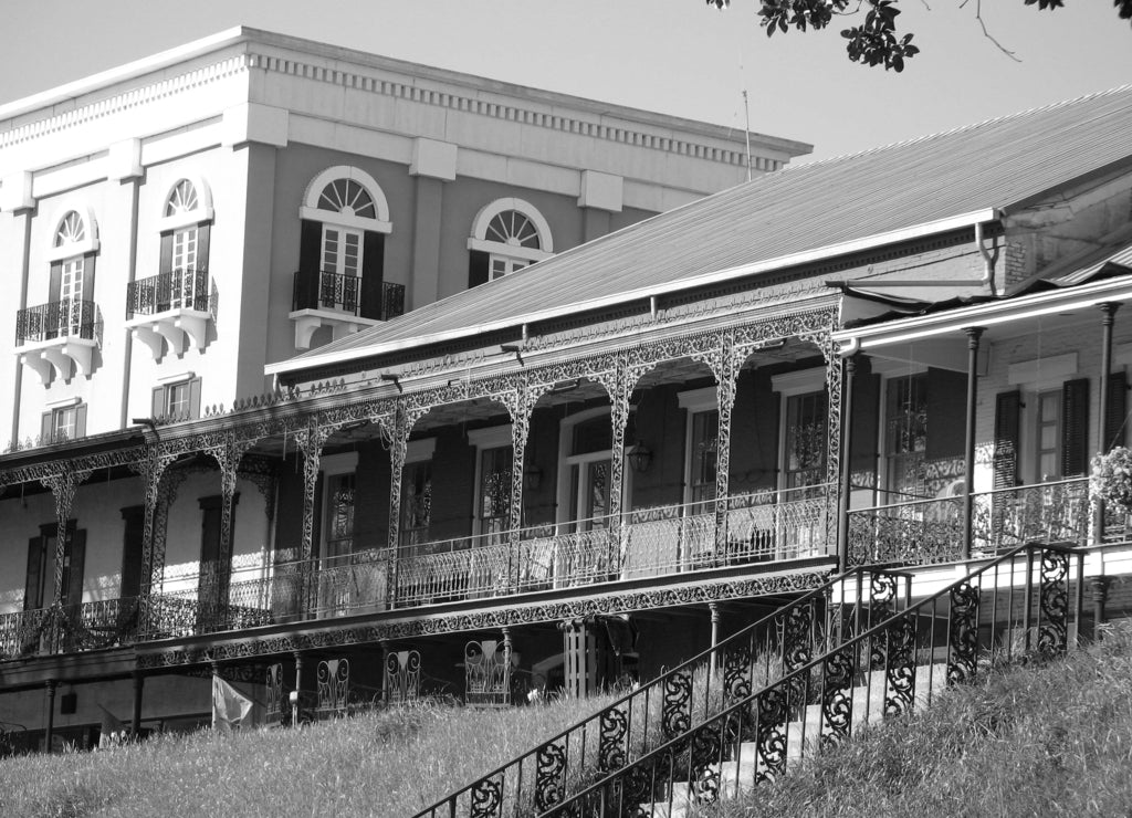 Natchitoches, Louisiana in black white