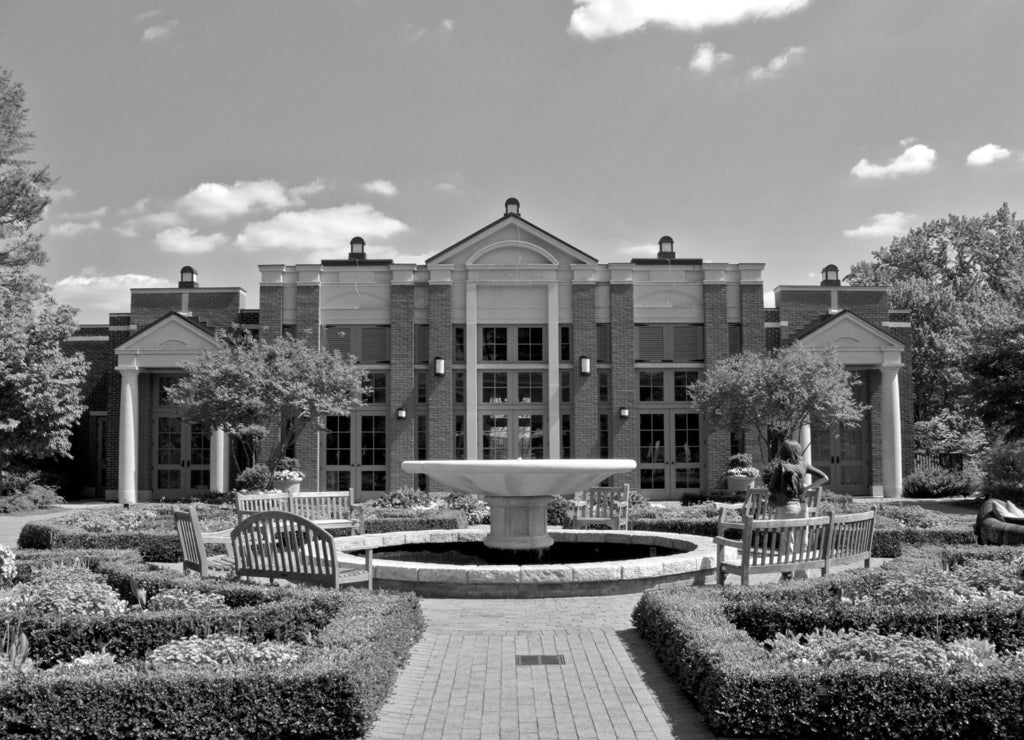 Atlanta Botanical Garden, Georgia USA in black white