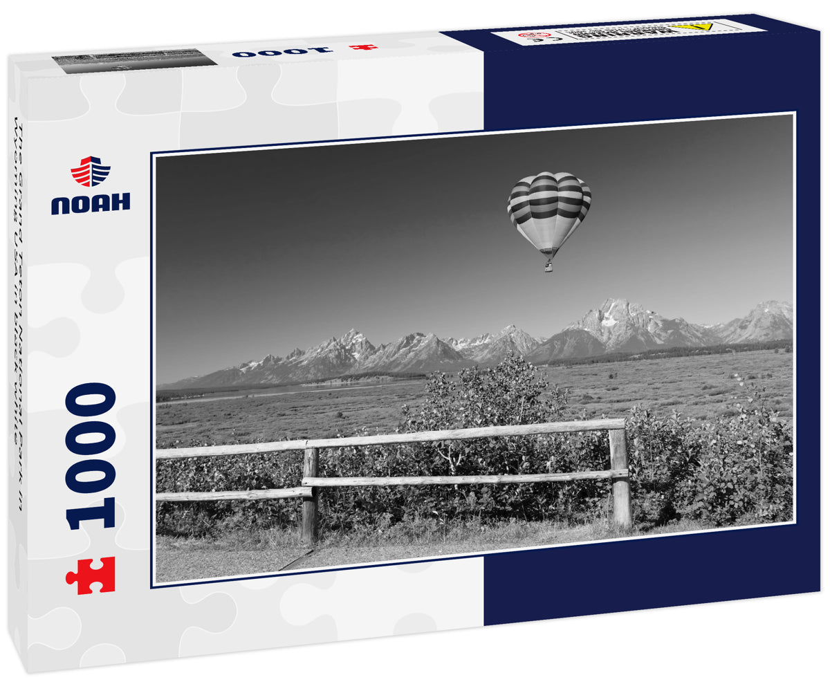 The Grand Teton National Park in Wyoming USA in black white