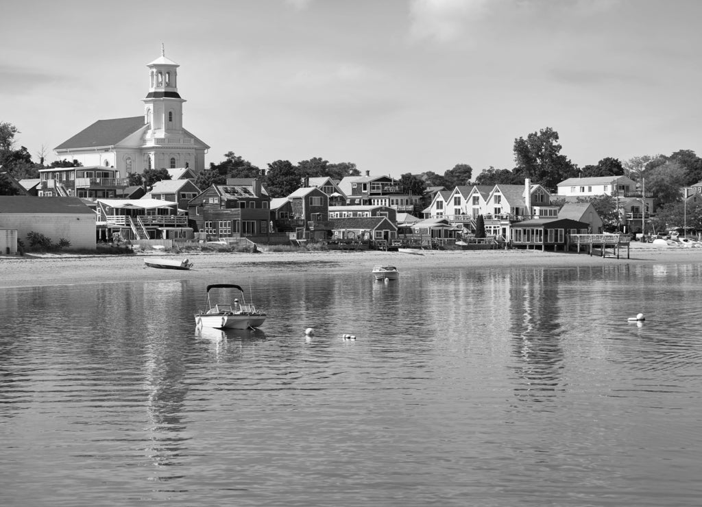 Cape Cod Provincetown beach Massachusetts in black white