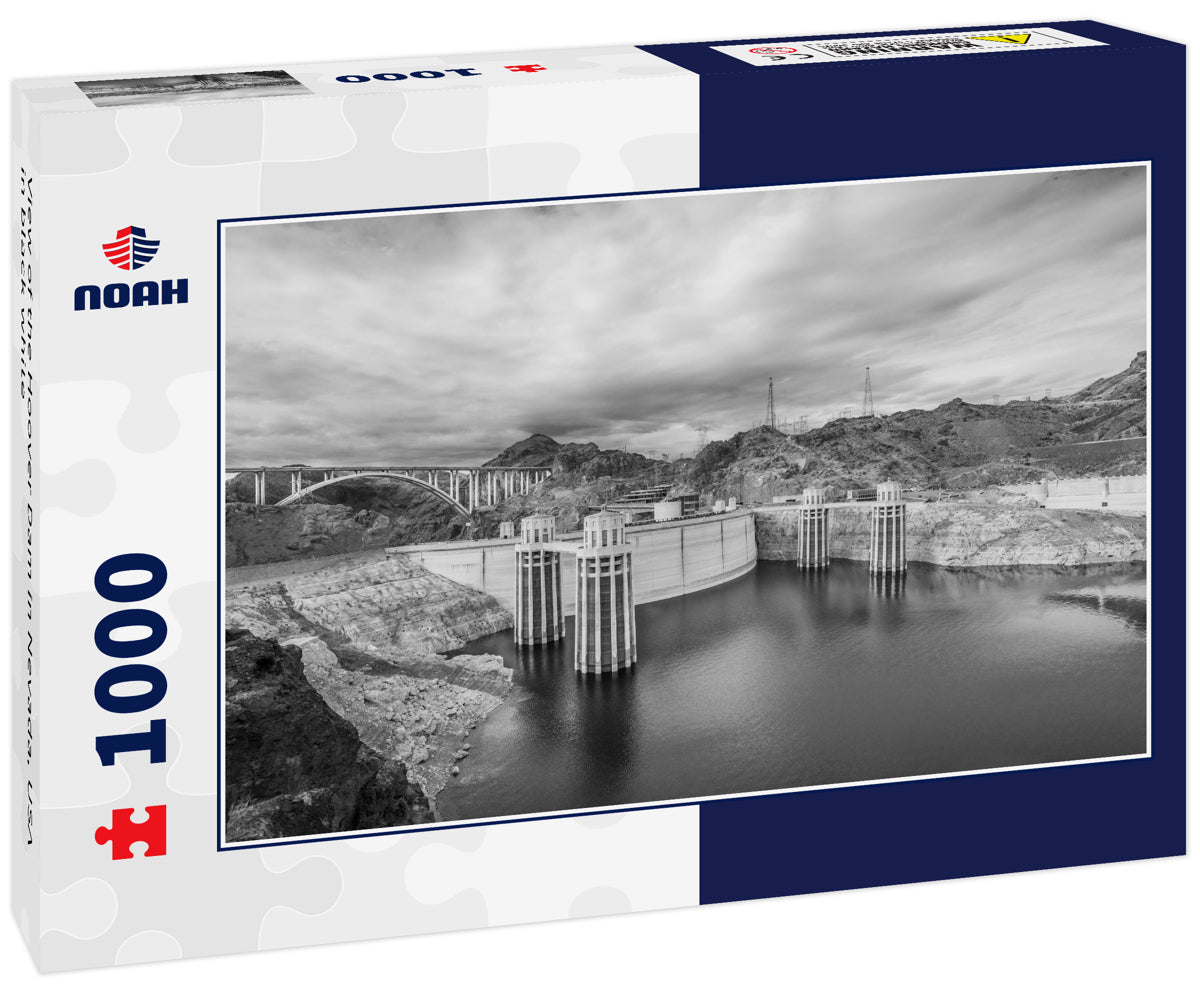 View of the Hoover Dam in Nevada, USA in black white