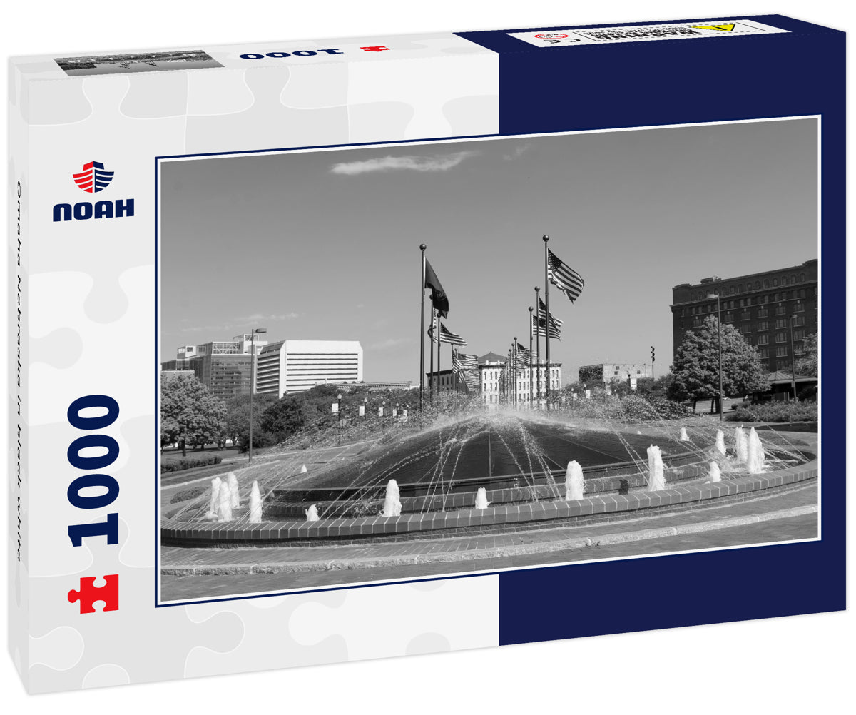 Omaha Nebraska in black white