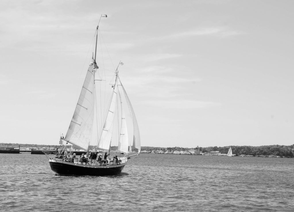 Rhode Island in black white