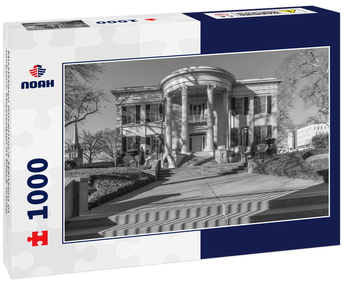 Mississippi Governor's Mansion in Jackson, Mississippi in black white